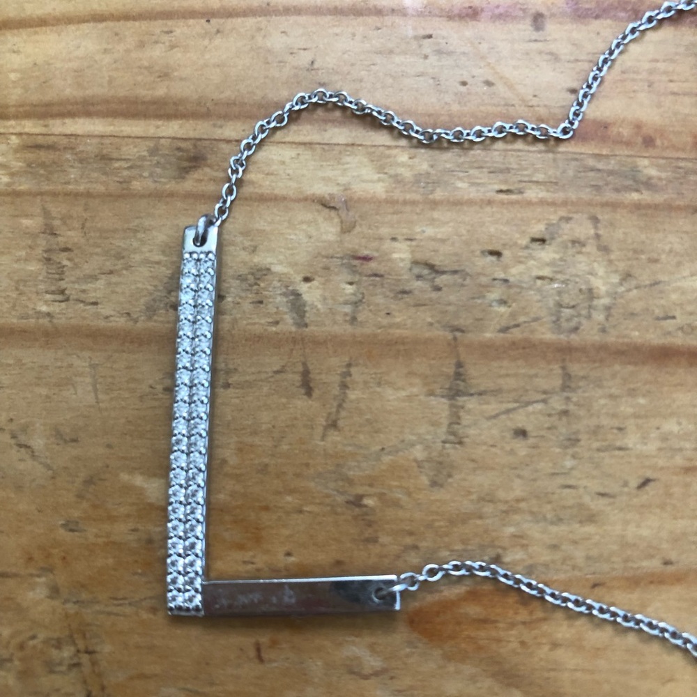 Sterling and diamonique letter necklace